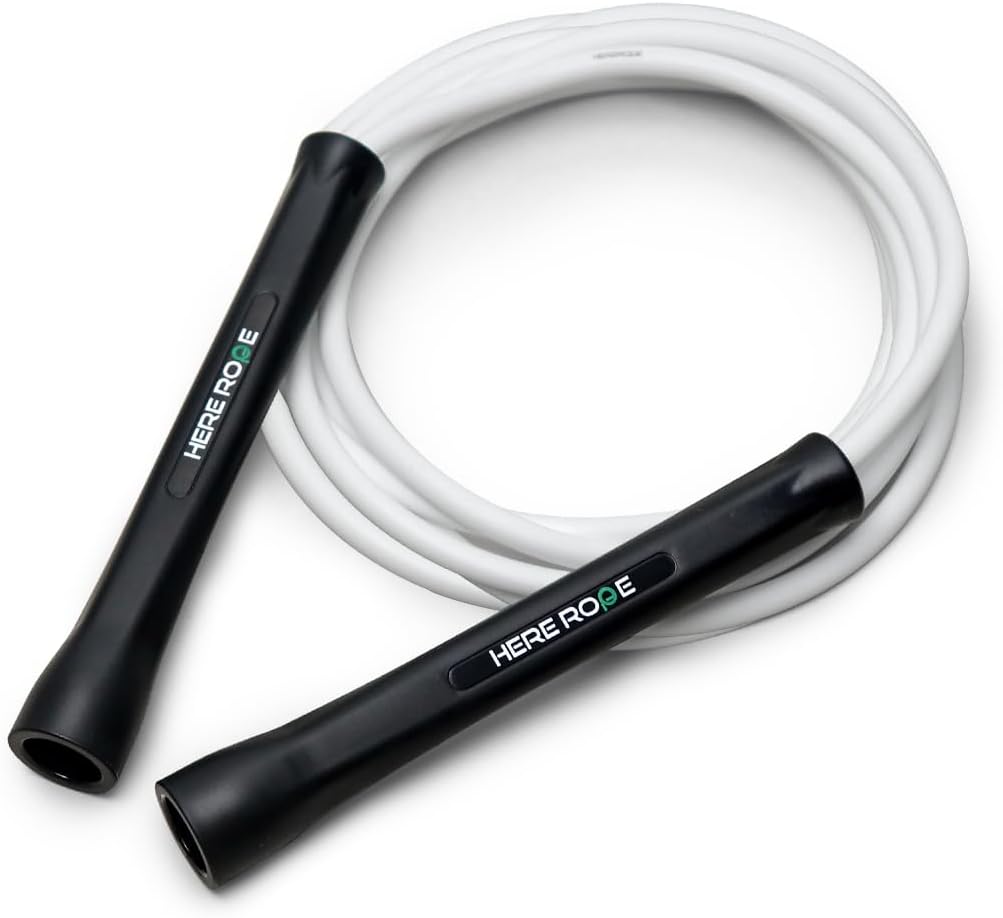 Hererope 6MM PVC Jump Rope for Men & Women Fitness, Speed, Tricks, Cardio Training, Boxing Jump Rope with Unbreakable Handles and Non-Kinking Skipping Rope, Adjustable Jumprope for Indoor Outdoor