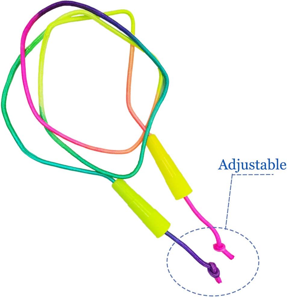 10 Pcs Rainbow Jump Rope for Kids,Skipping Ropes Bulk for Girls Boys