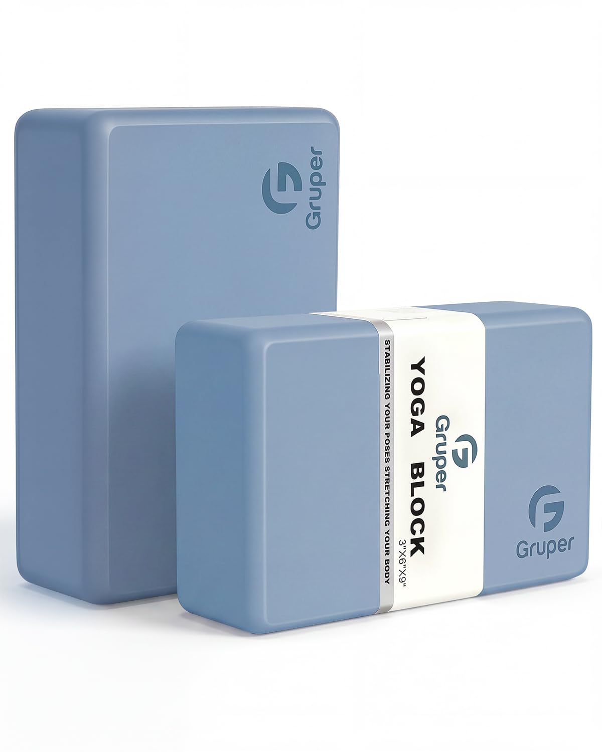 Gruper Yoga Blocks 2 Pack, 9"x6"x3" Exercise Blocks Pilates Blocks