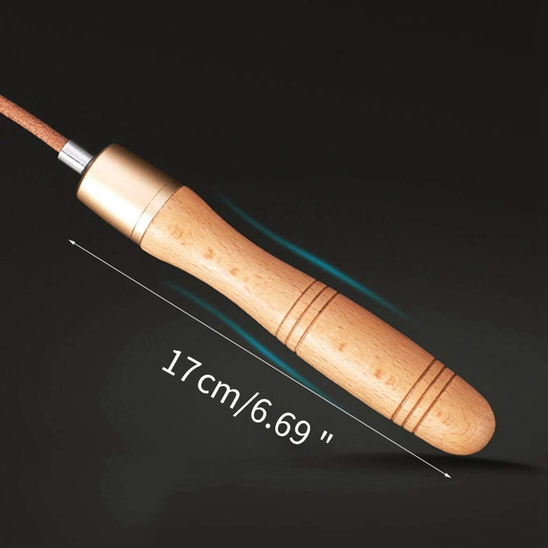Adjustable Leather Skipping Rope, Pure Wooden Handle and Swivel Bearing Design, Suitable for Fitness Venues and Home Fitness Exercises