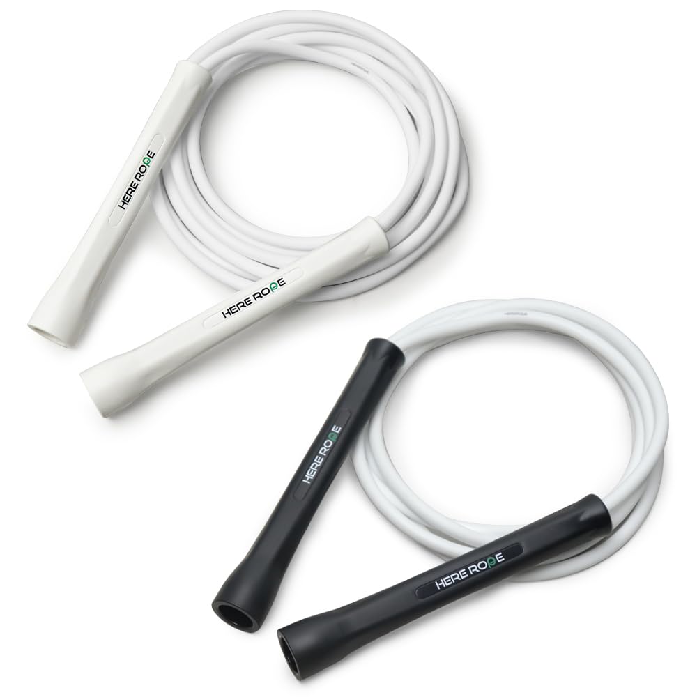 Hererope 6MM PVC Jump Rope for Men & Women Fitness, Speed, Tricks, Cardio Training, Boxing Jump Rope with Unbreakable Handles and Non-Kinking Skipping Rope, Adjustable Jumprope for Indoor Outdoor
