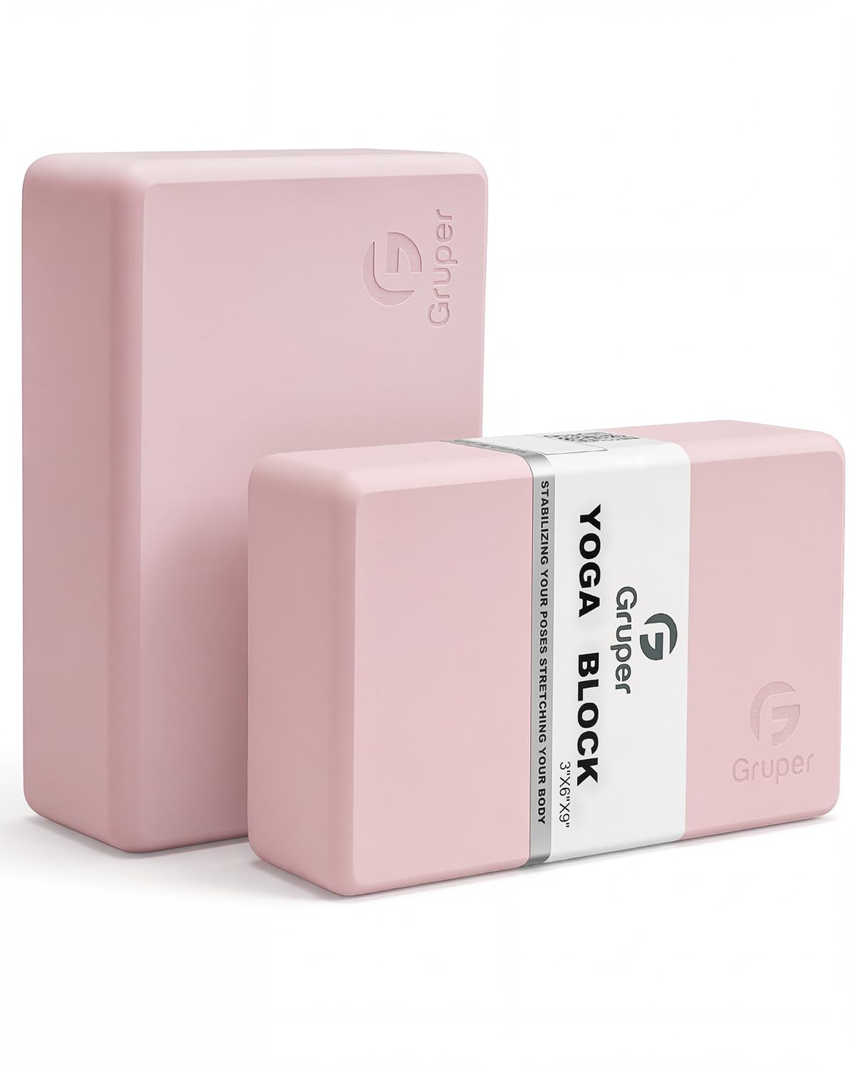 Gruper Yoga Blocks 2 Pack, 9"x6"x3" Exercise Blocks Pilates Blocks
