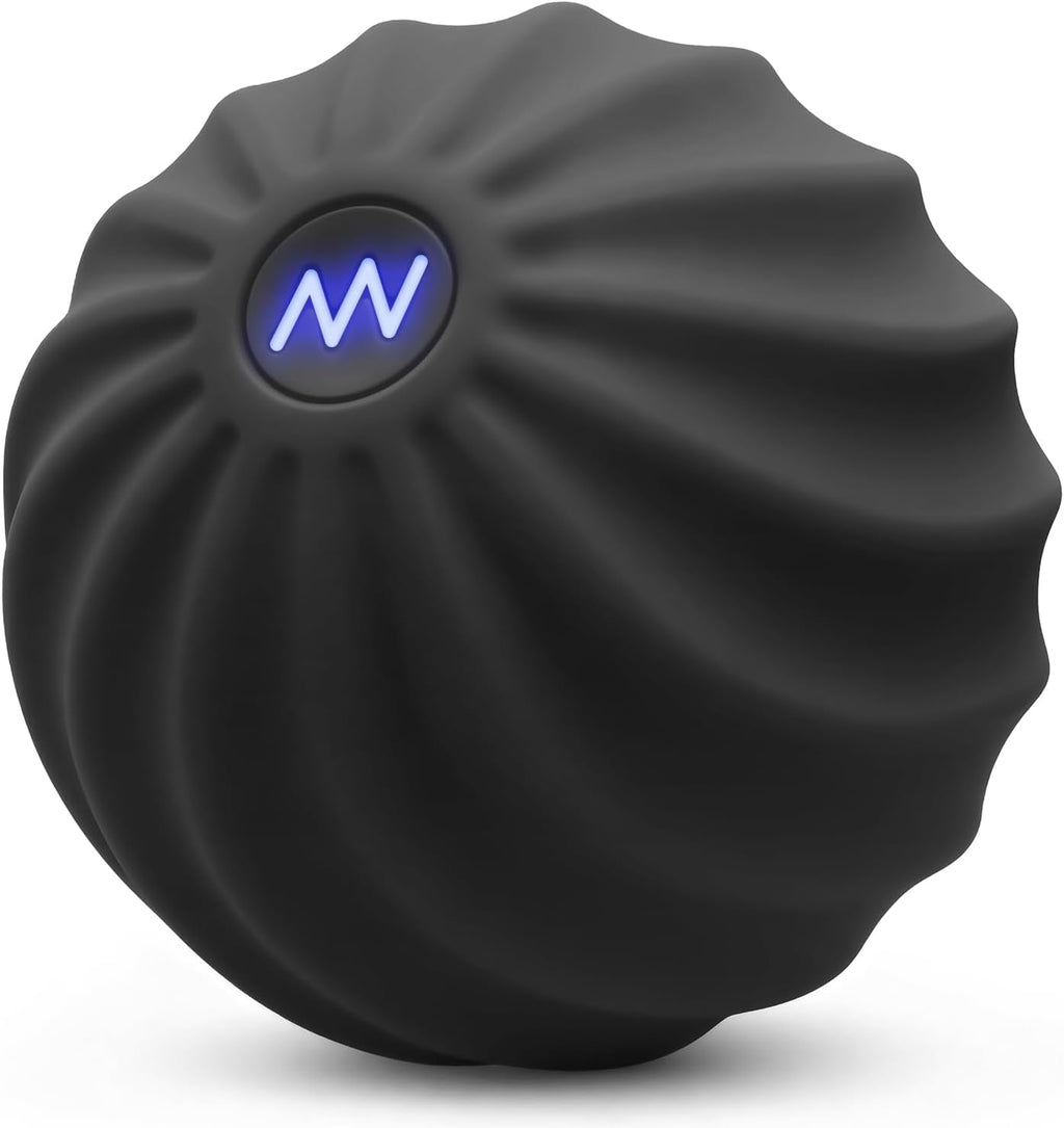 2.4" Mini Electric Massage Ball, Fitness Yoga Massage Roller for Palm, Hand, Foot, Leg, Neck, Back, Multi-Directional Massage Ball, Black