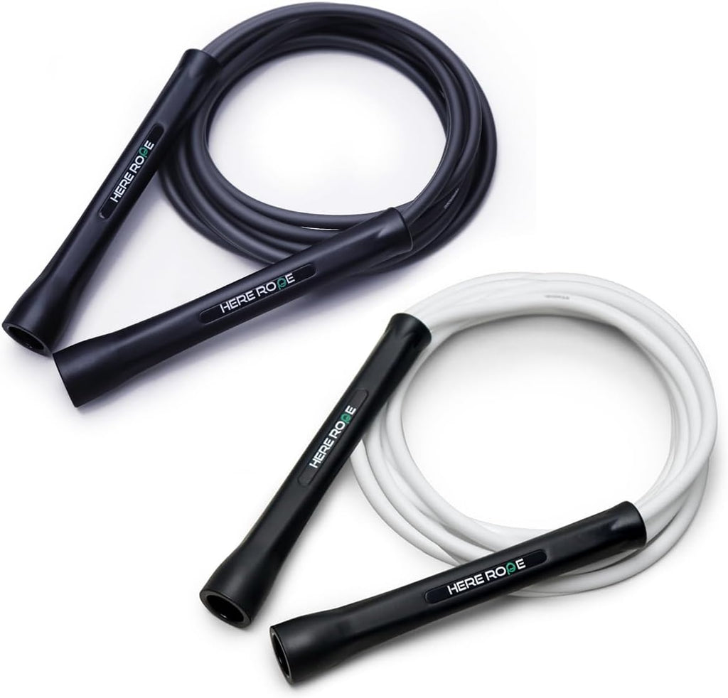 Hererope 6MM PVC Jump Rope for Men & Women Fitness, Speed, Tricks, Cardio Training, Boxing Jump Rope with Unbreakable Handles and Non-Kinking Skipping Rope, Adjustable Jumprope for Indoor Outdoor
