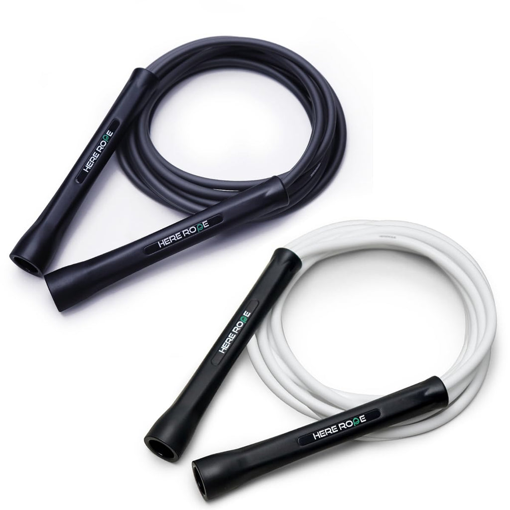 Hererope 6MM PVC Jump Rope for Men & Women Fitness, Speed, Tricks, Cardio Training, Boxing Jump Rope with Unbreakable Handles and Non-Kinking Skipping Rope, Adjustable Jumprope for Indoor Outdoor