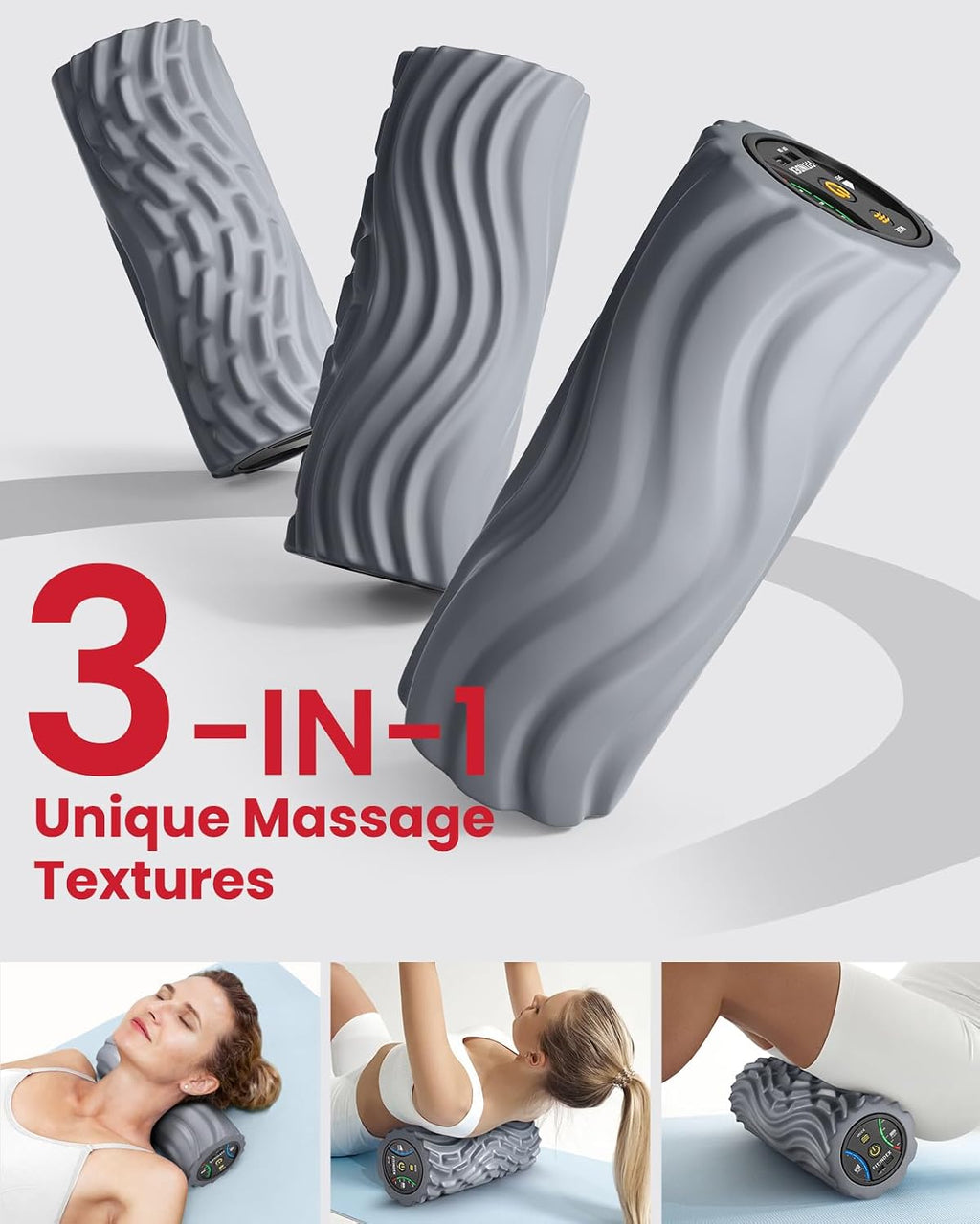 FITINDEX Vibrating Foam Roller for Exercise,5 Vibration Speeds,Rechargeable