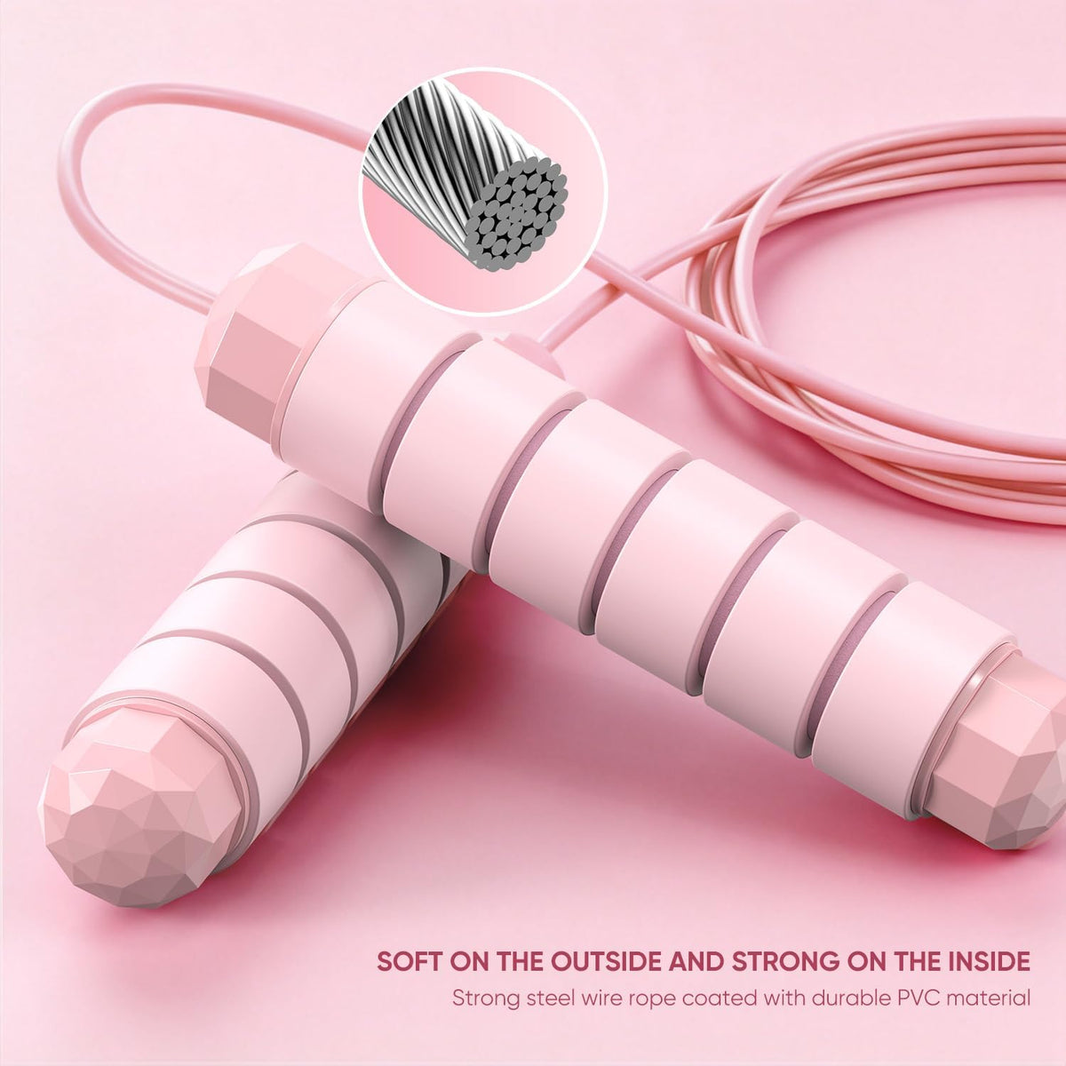 Jump Rope, Tangle-Free Rapid Speed Jumping Rope Cable with Ball Bearings for Women, Men, and Kids, Adjustable Steel Jump Rope with Foam Handles for Home Gym Exercise Fitness Workout Equipment & Slim Body