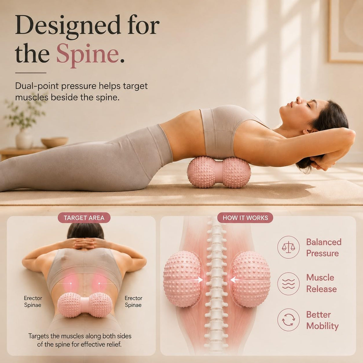 Massage Ball Set Peanut Ball 3.35"Fascia Ball for Foot Handle Ball for Back