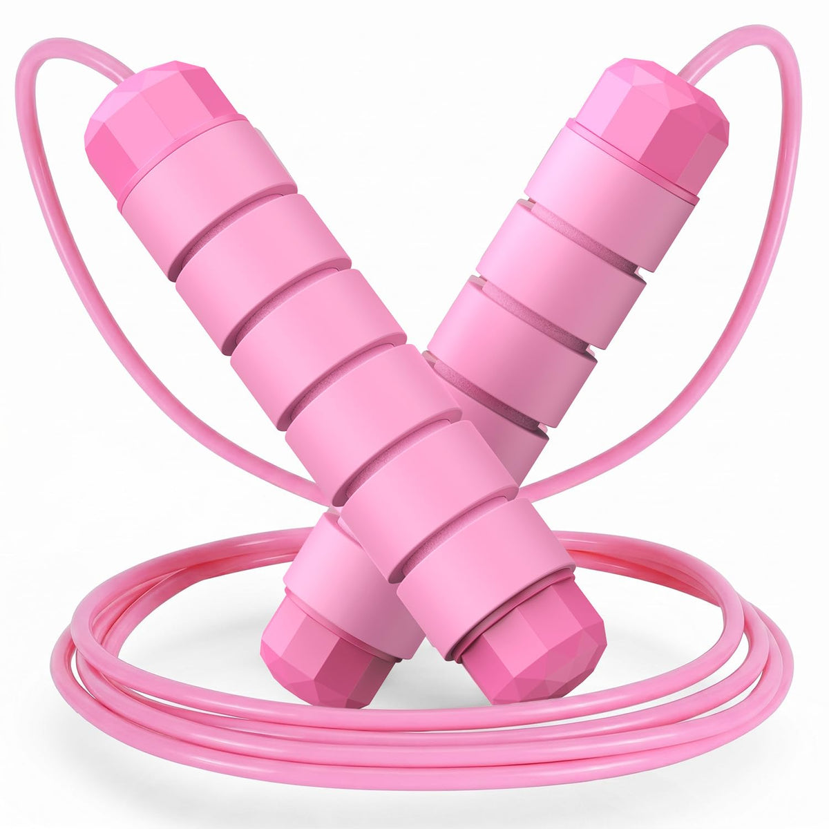 Jump Rope, Tangle-Free Rapid Speed Jumping Rope Cable with Ball Bearings for Women, Men, and Kids, Adjustable Steel Jump Rope with Foam Handles for Home Gym Exercise Fitness Workout Equipment & Slim Body