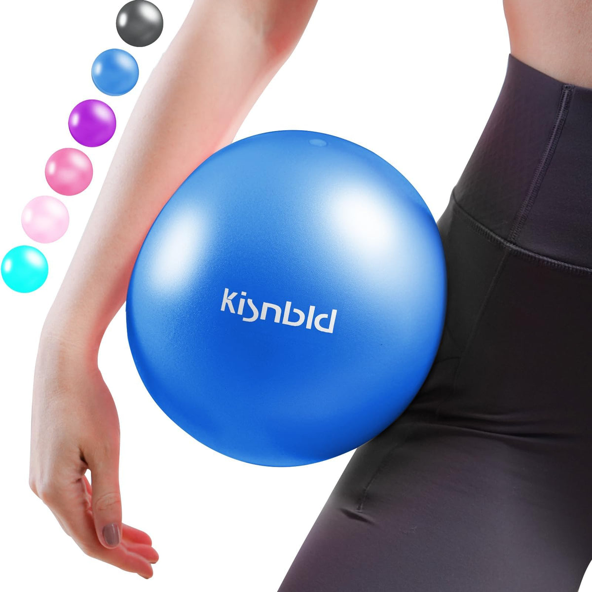kisnbld 9 Inch Pilates Ball, Small Exercise Ball for Core &Physical Therapy