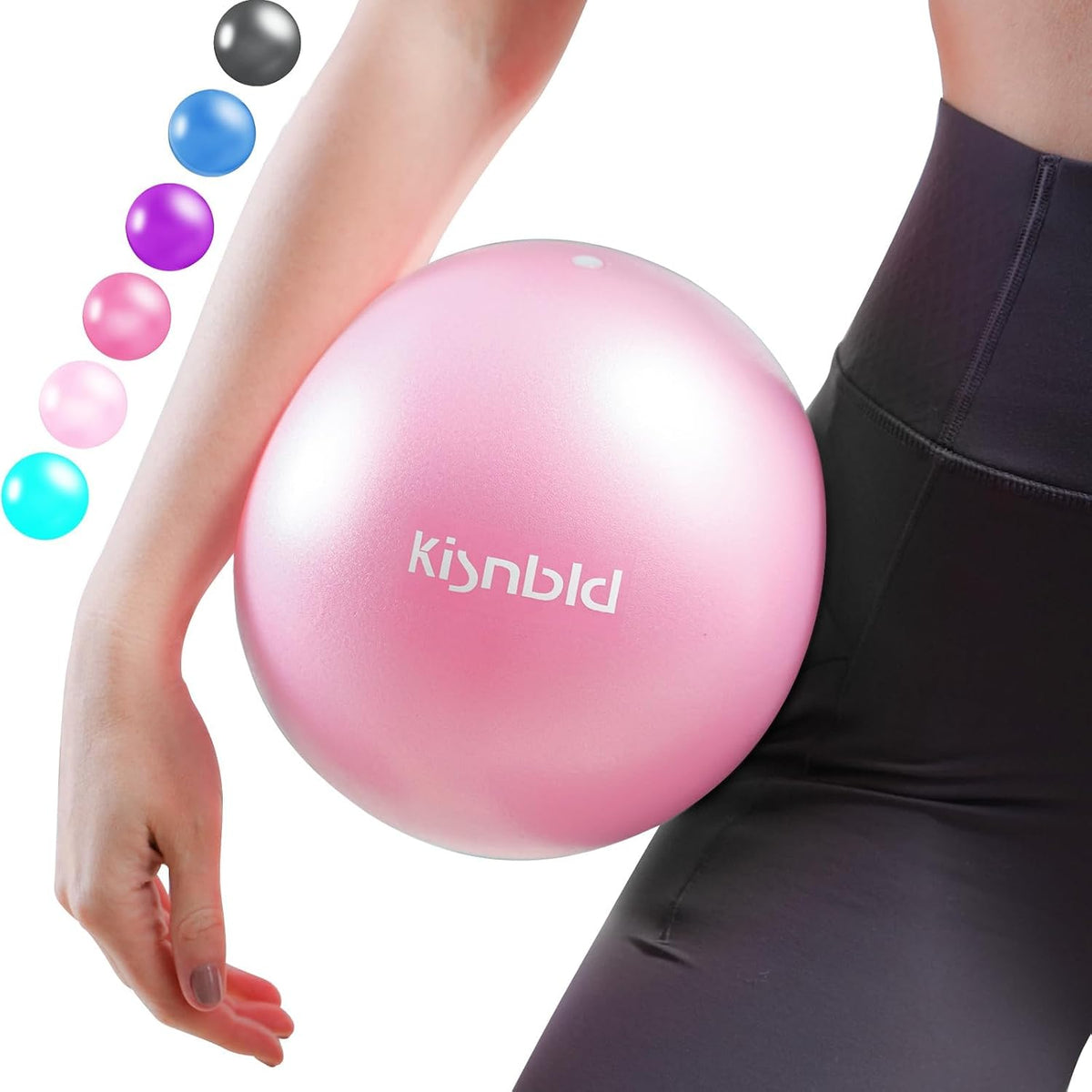 kisnbld 9 Inch Pilates Ball, Small Exercise Ball for Core &Physical Therapy