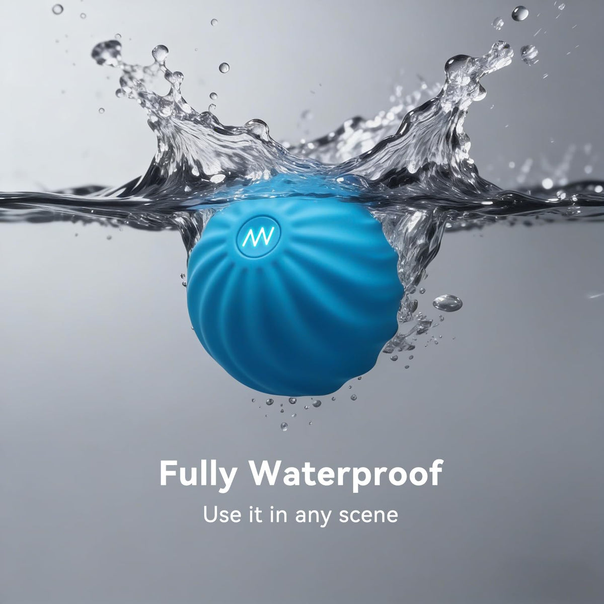 2.4" Mini Electric Vibrating Massage Ball, 10-Speed Fitness Yoga Massage Roller for Palm, Hand, Foot, Leg, Neck, Back, Multi-Directional Massage Ball (Blue)