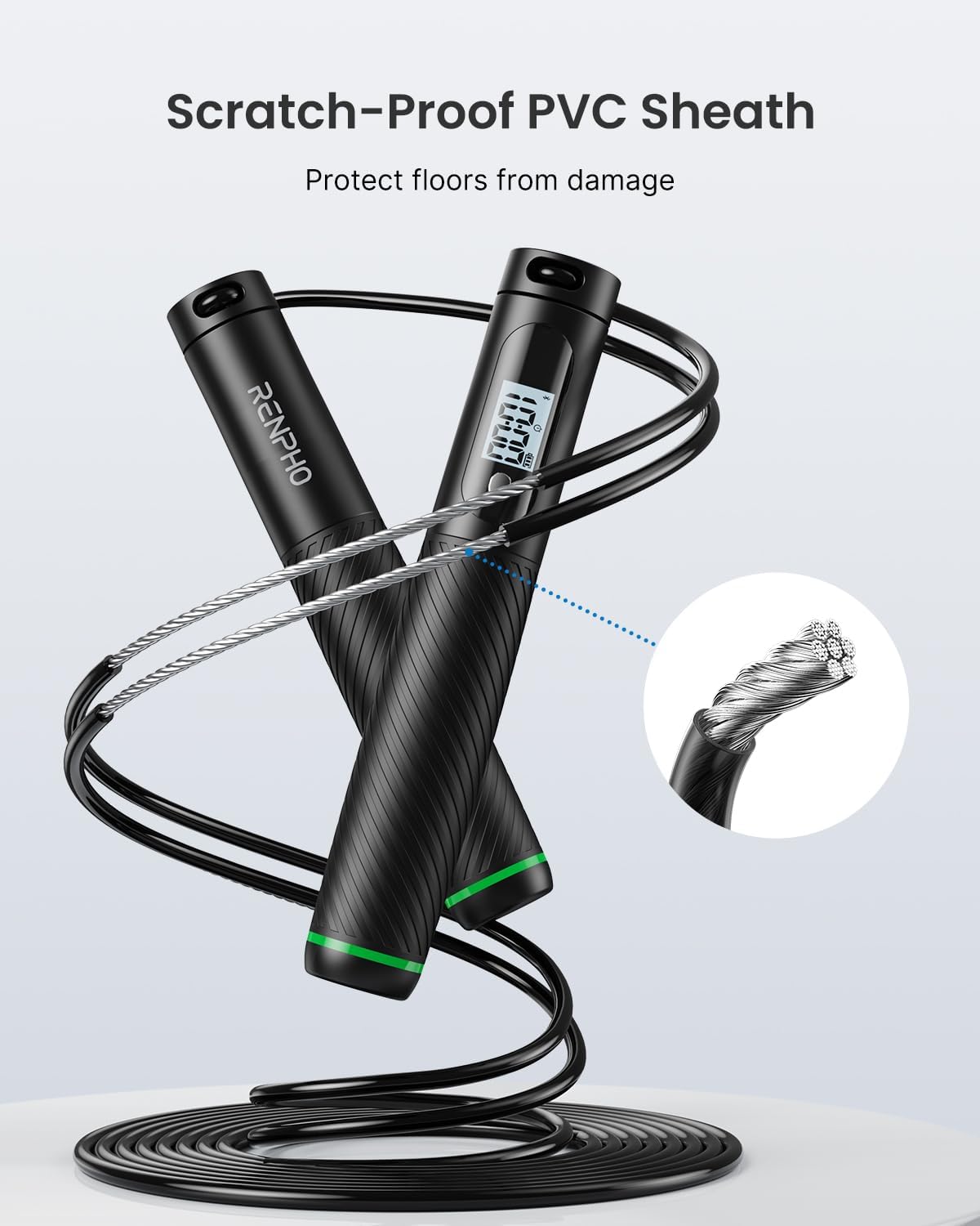 RENPHO Smart Cordless Jump Rope with Counter, App Data Tracking