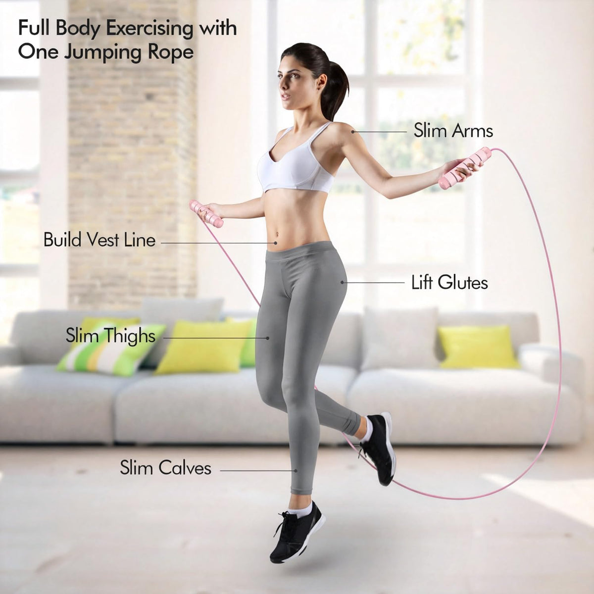Jump Rope, Tangle-Free Rapid Speed Jumping Rope Cable with Ball Bearings for Women, Men, and Kids, Adjustable Steel Jump Rope with Foam Handles for Home Gym Exercise Fitness Workout Equipment & Slim Body