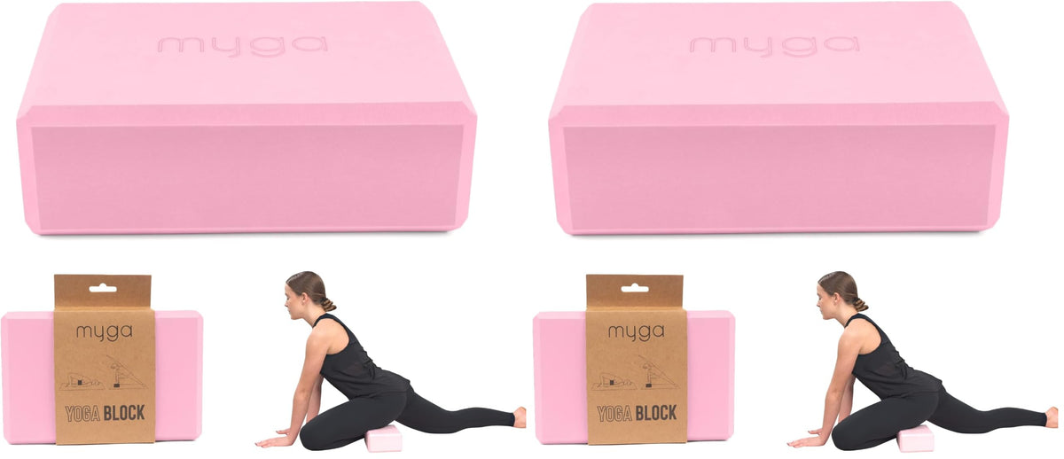 MYGA Yoga Block,Lightweight EVA Foam Yoga Brick,High Density Non-Slip Block for Yoga Poses, Pilates, Balance and Flexibility