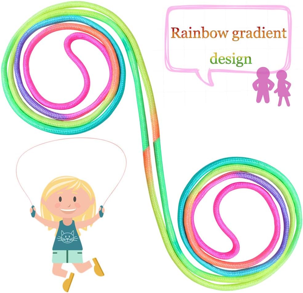 10 Pcs Rainbow Jump Rope for Kids,Skipping Ropes Bulk for Girls Boys