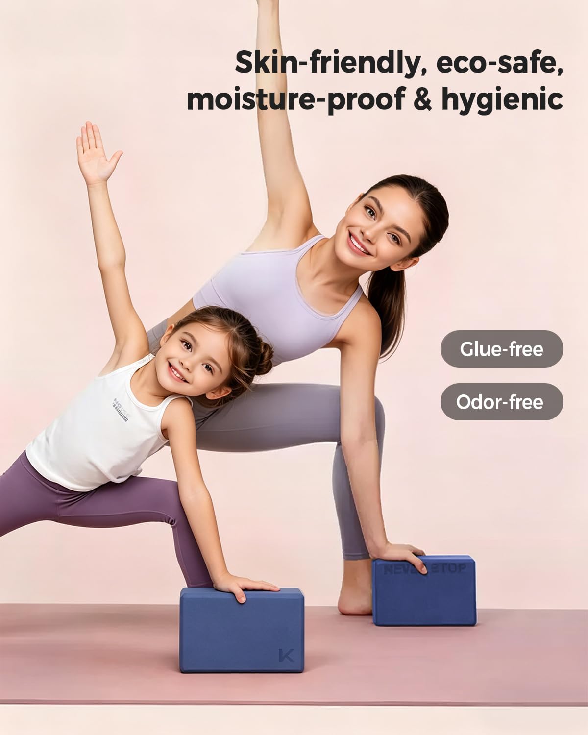 KEEP Yoga Block, High-Density EVA Foam 2 Pack Yoga Block with Non-Slip Textured Surface, Supportive, Lightweight - Ideal for Yoga