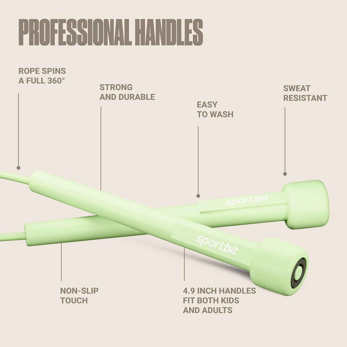 SPORTBIT Adjustable Jump Rope for Fitness and Exercise