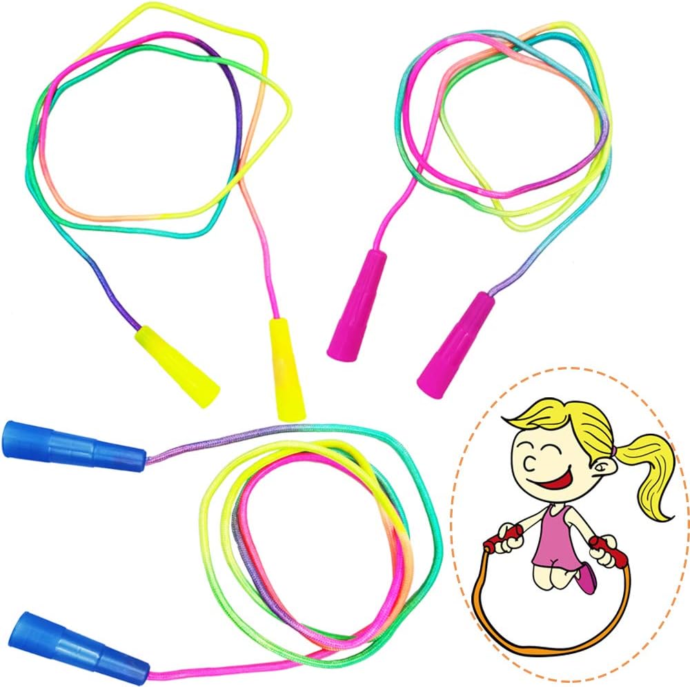 10 Pcs Rainbow Jump Rope for Kids,Skipping Ropes Bulk for Girls Boys