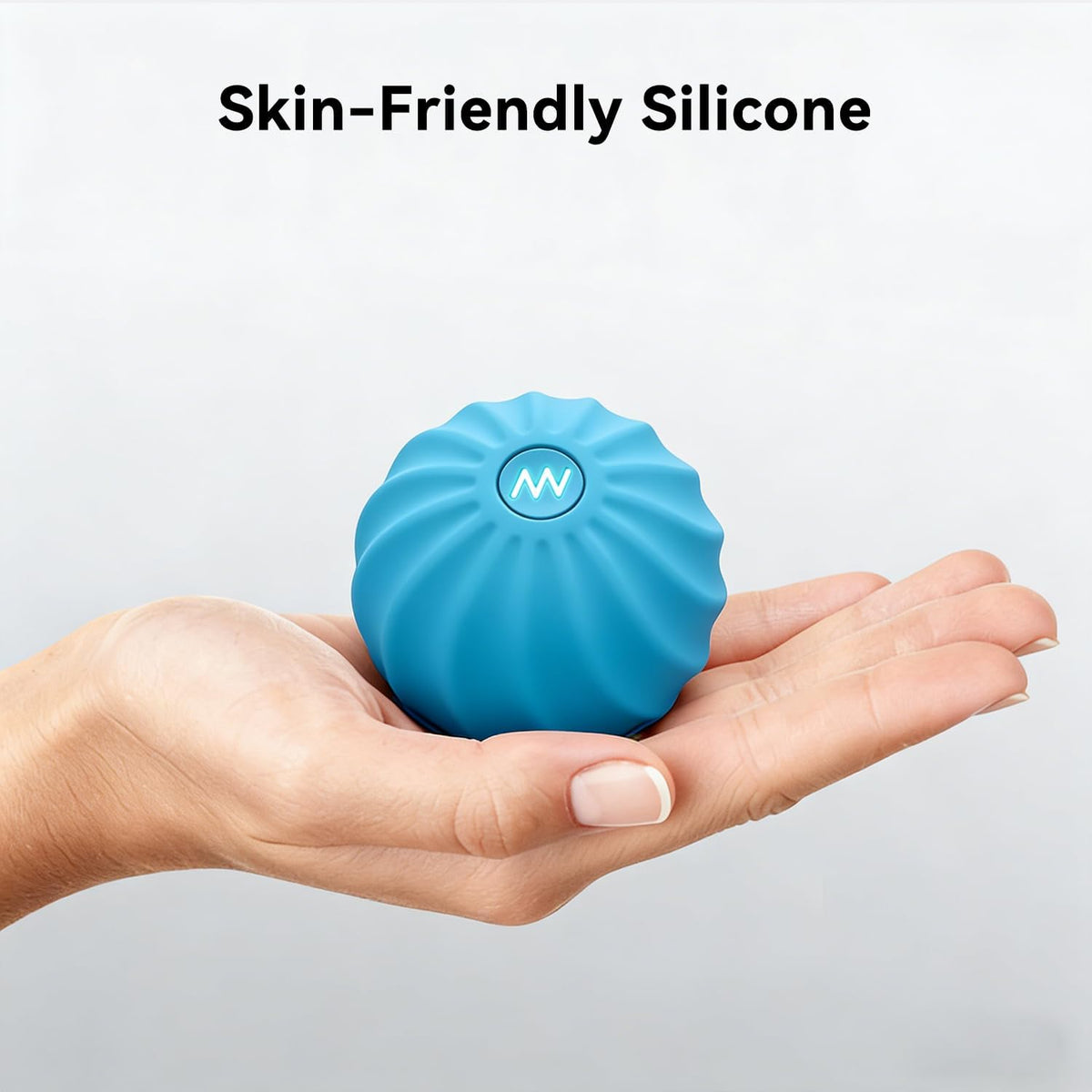 2.4" Mini Electric Vibrating Massage Ball, 10-Speed Fitness Yoga Massage Roller for Palm, Hand, Foot, Leg, Neck, Back, Multi-Directional Massage Ball (Blue)