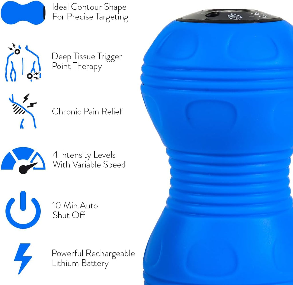 Rolling With It Vibrating Peanut Massage Ball, Deep Tissue, Blue