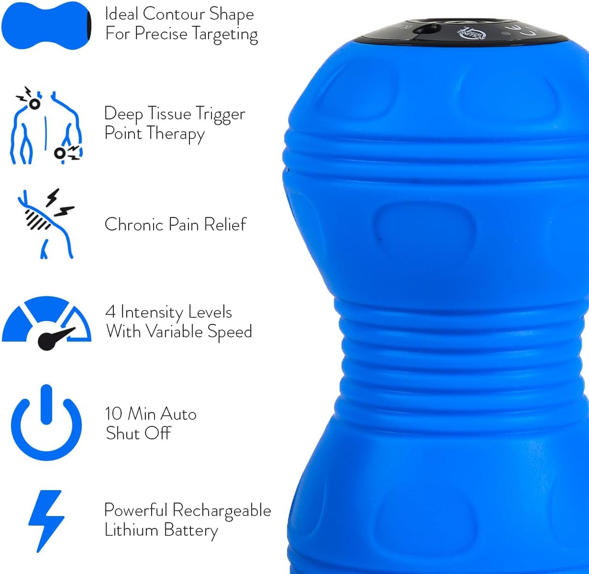 Rolling With It Vibrating Peanut Massage Ball, Deep Tissue, Blue