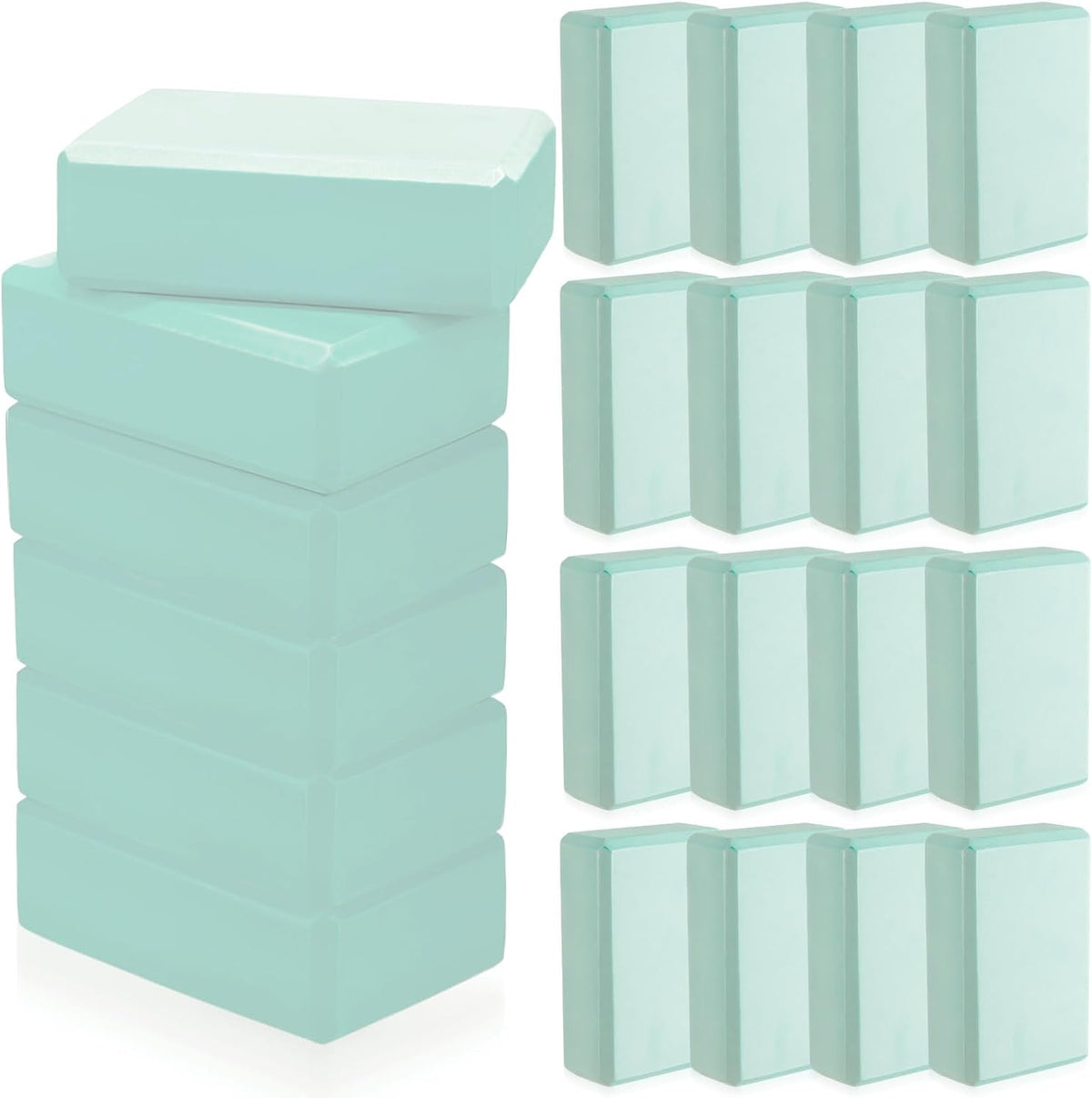 Outus 20 Pcs Yoga Blocks Bulk 9 x 6 x 3 Inch High Density Bricks to Improve Strength Flexibility Balance Soft Non Slip Gymnastic Blocks for Yoga Sports