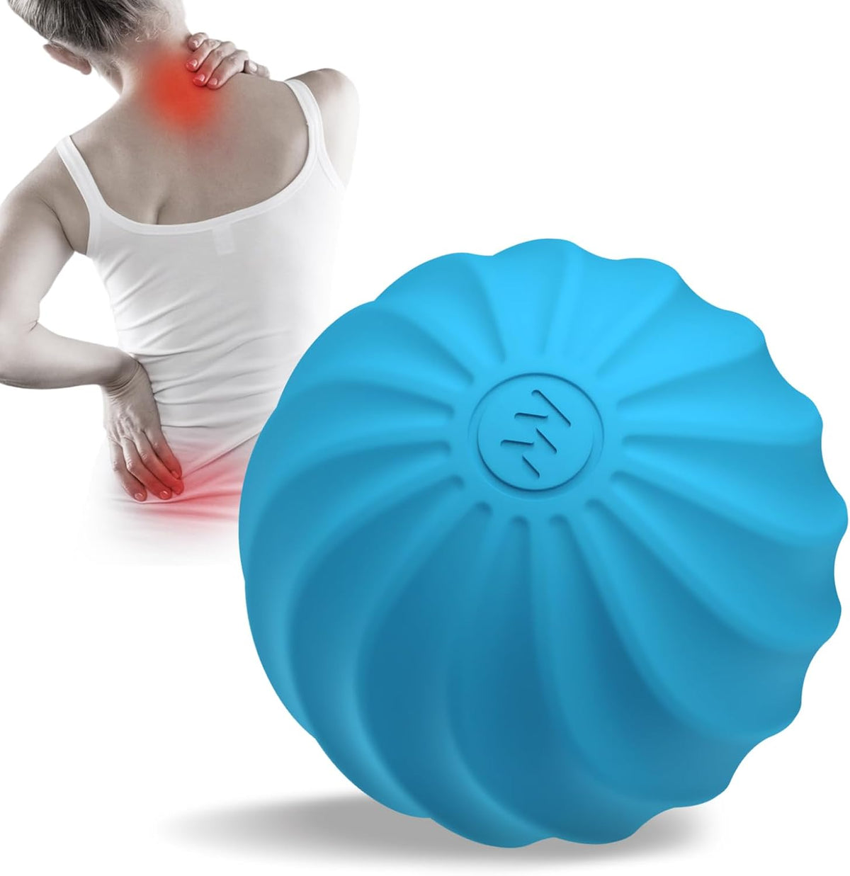 2.3" Mini Vibrating Massage Ball, 10-Speed Vibrating Foam Roller, Lacrosse Ball Massage Ball Therapy for Relieving Muscle Tension & Soreness, Vibrating Massage Roller for Plantar Fasciitis(Blue)