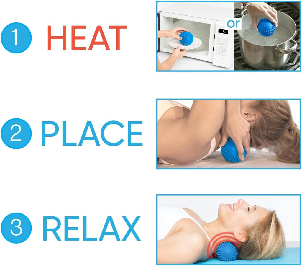 Dr. Cohen's acuball Heatable Deep Tissue Massage Ball - acuBall Trigger Point Massage Therapy for Myofascial and Stress Release and Exercise - Effective Back Massager Ball for Targeted Pain Relief
