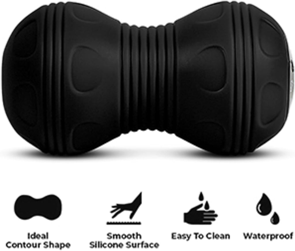 Rolling With It Vibrating Peanut Massage Ball, Deep Tissue, Black