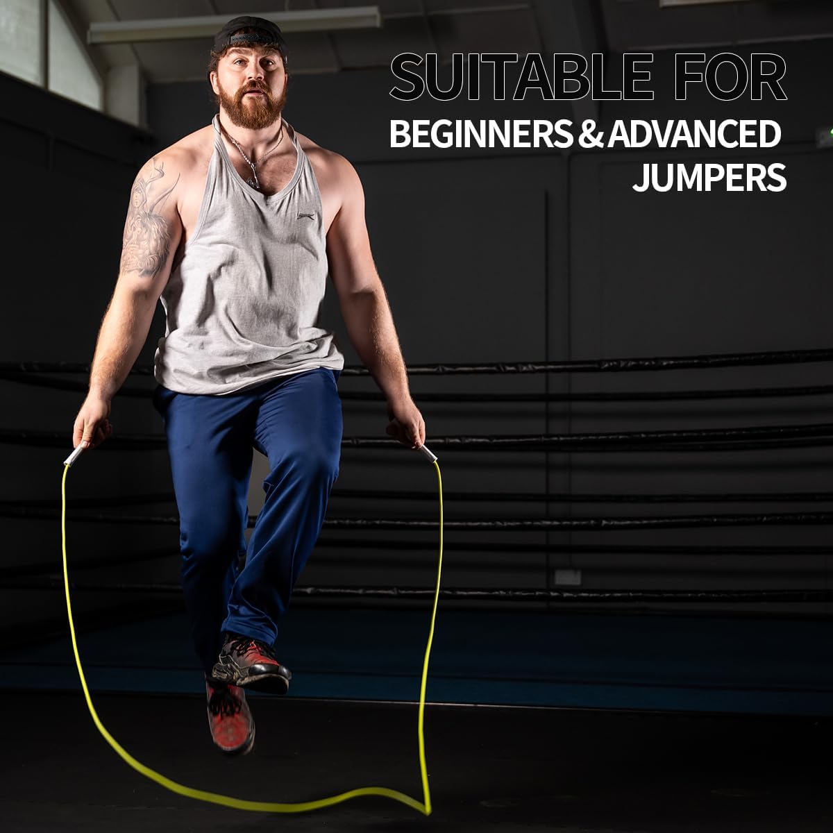 Hererope 6MM PVC Jump Rope for Men & Women Fitness, Speed, Tricks, Cardio Training, Boxing Jump Rope with Unbreakable Handles and Non-Kinking Skipping Rope, Adjustable Jumprope for Indoor Outdoor