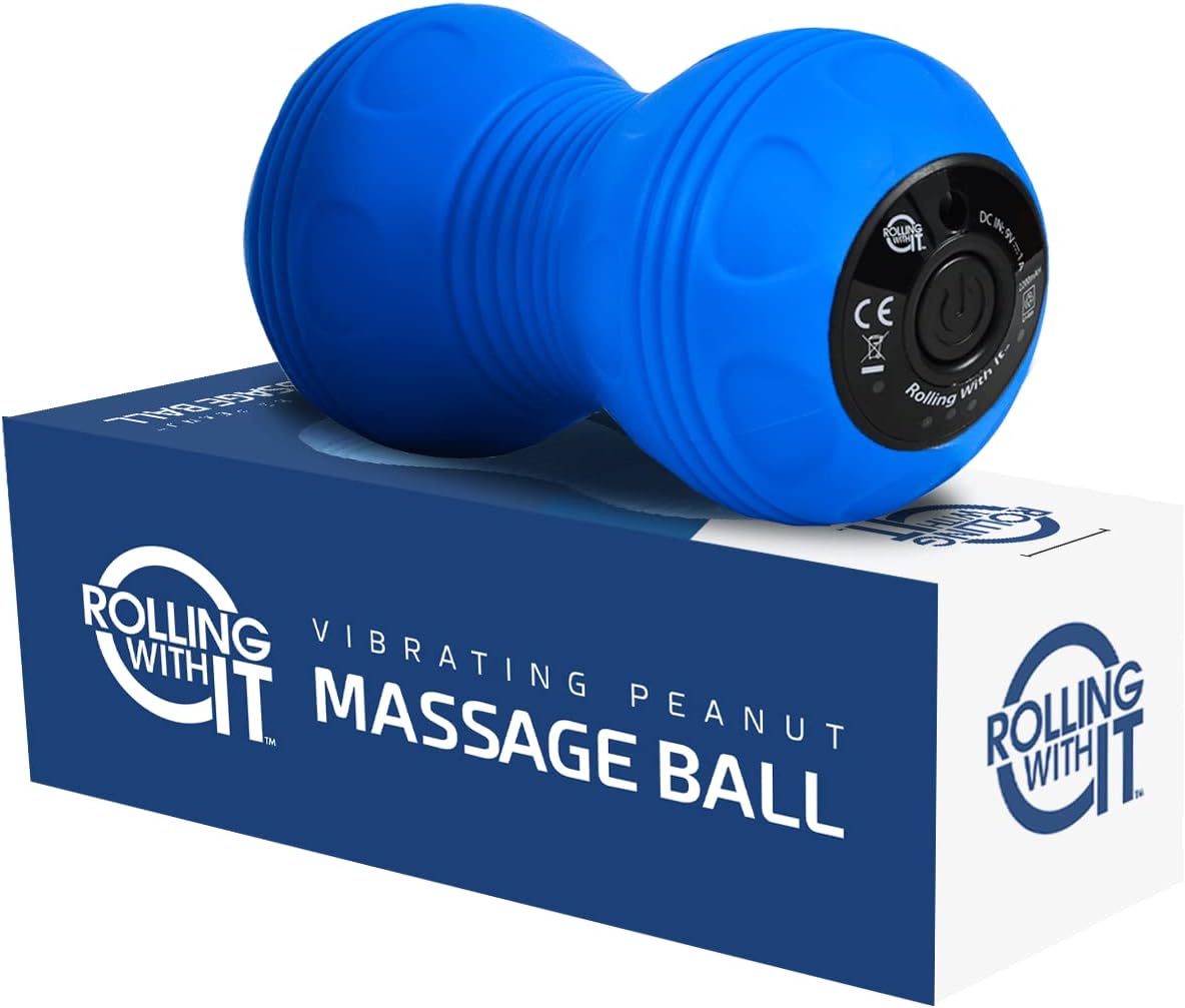 Rolling With It Vibrating Peanut Massage Ball, Deep Tissue, Blue