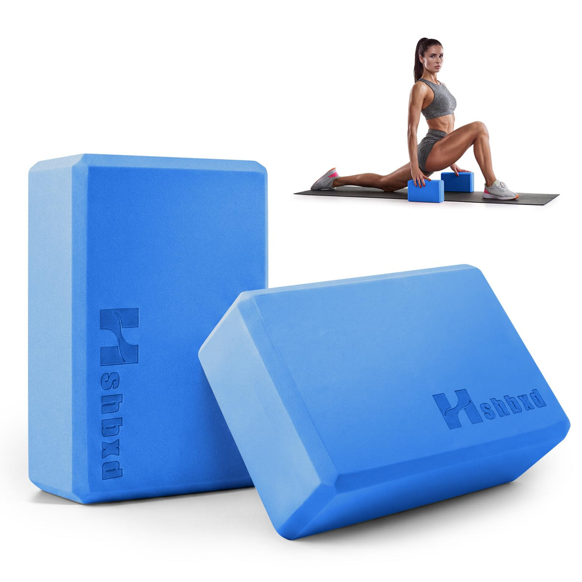 2 Pcs Yoga Blocks, High Density EVA Foam, Non-Slip, 9x6x3"