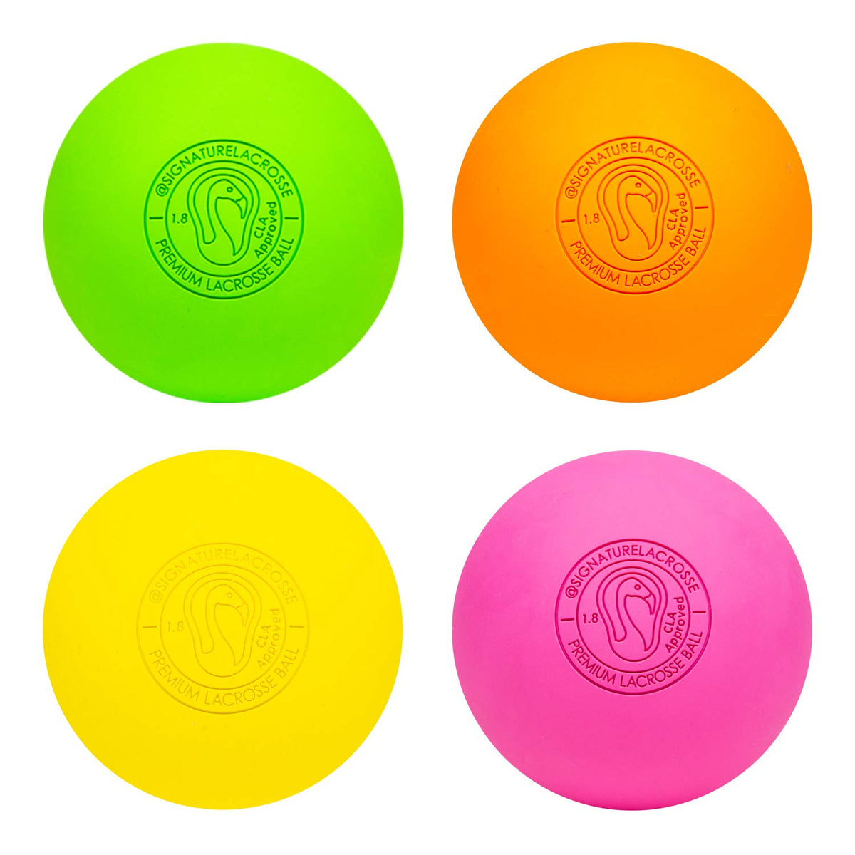 Signature Lacrosse Ball Set - Packs of 2, 4, 8, 12, and 100 - No Chemical Smell Massage Balls, Myofascial Release Tools, Back Roller, Muscle Knot Remover