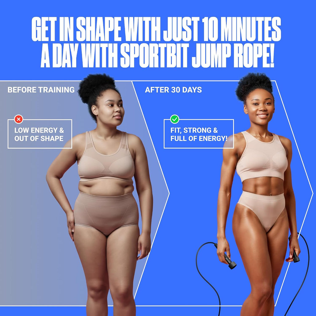 SPORTBIT Adjustable Jump Rope for Fitness and Exercise