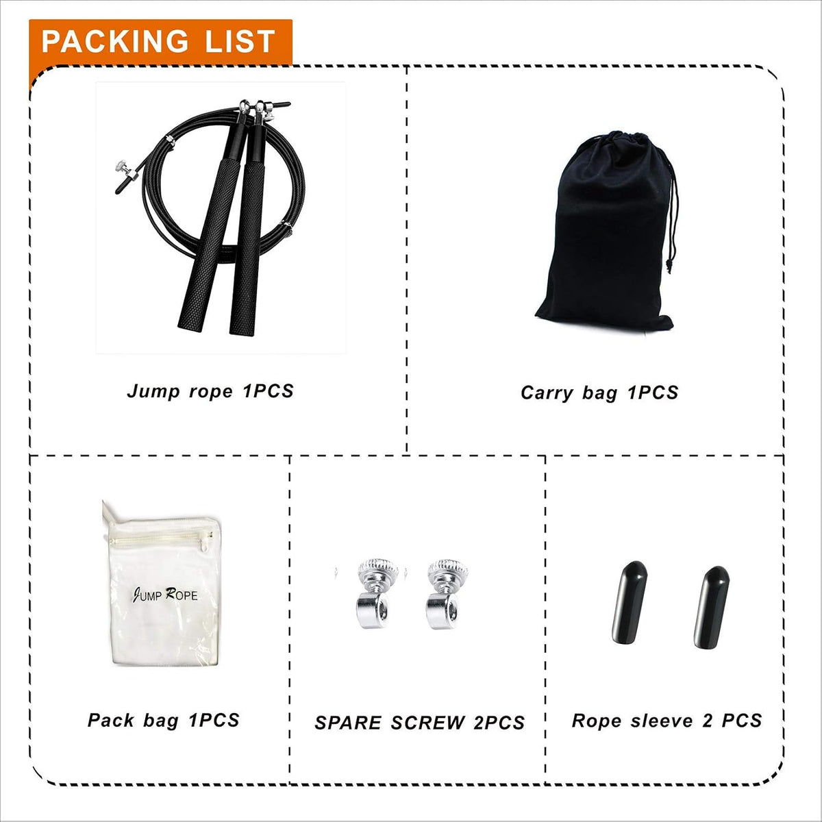 Speed Jump Rope: Steel-Coated Rope, Aluminum Anti-Skip Handle for Fitness