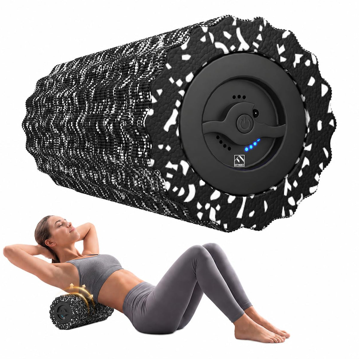 FITINDEX Vibrating Foam Roller for Exercise,5 Vibration Speeds,Rechargeable