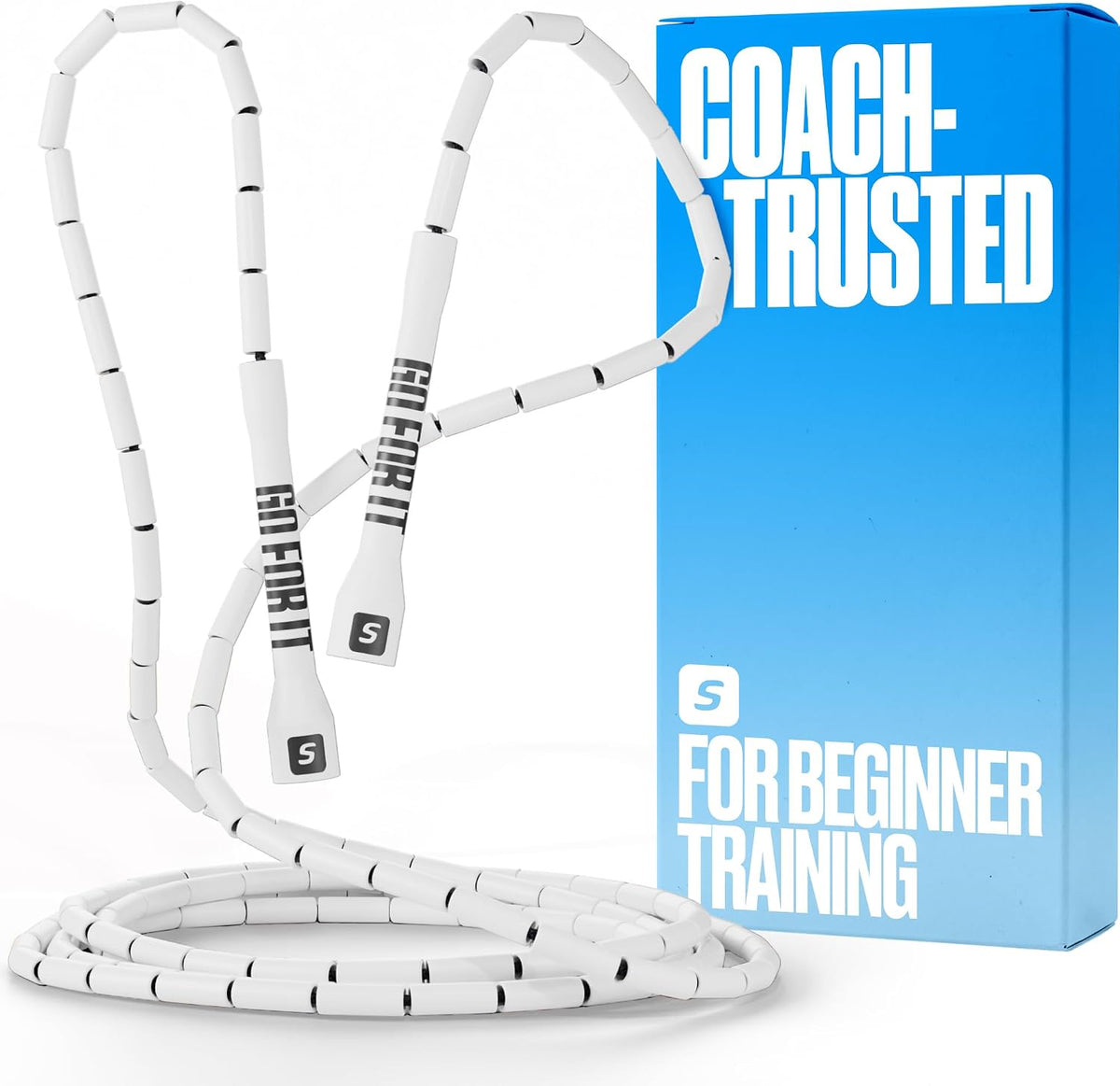 Sportbit Custom-Fit Beaded Jump Rope – Adjustable Length for Kids & Adults, Men & Women – Durable Fitness Rope for Gym & Home