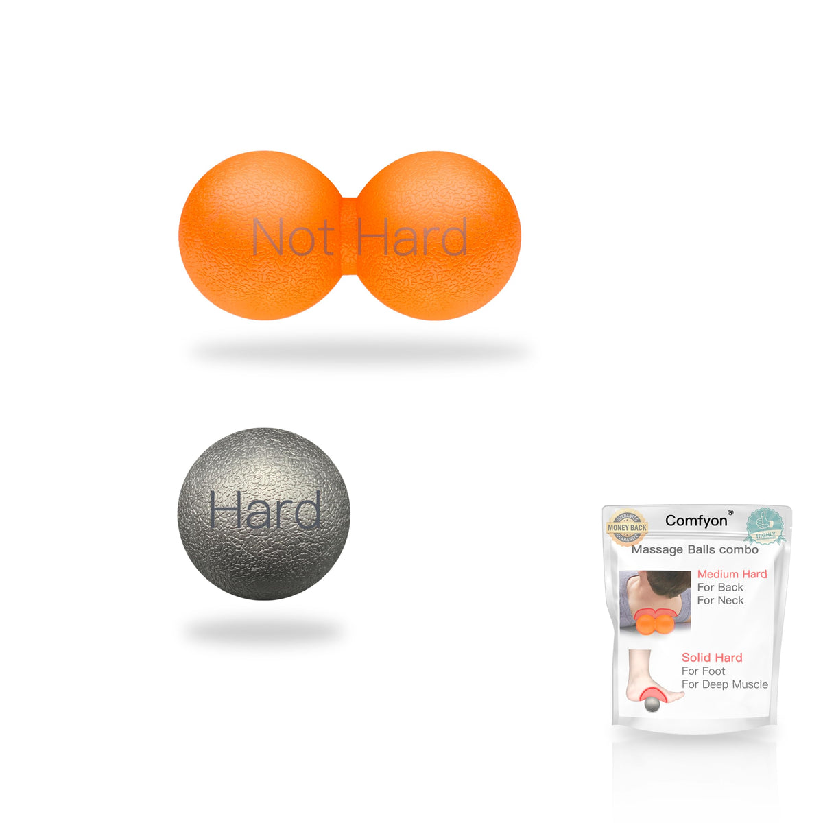 Plantar Fasciitis Relief Massage Ball – Lacrosse Ball, Foot Massage Roller & Myofascial Release Ball for Foot Pain, Trigger Point Therapy, Hard Ball for Deep Tissue & Fascia Massage