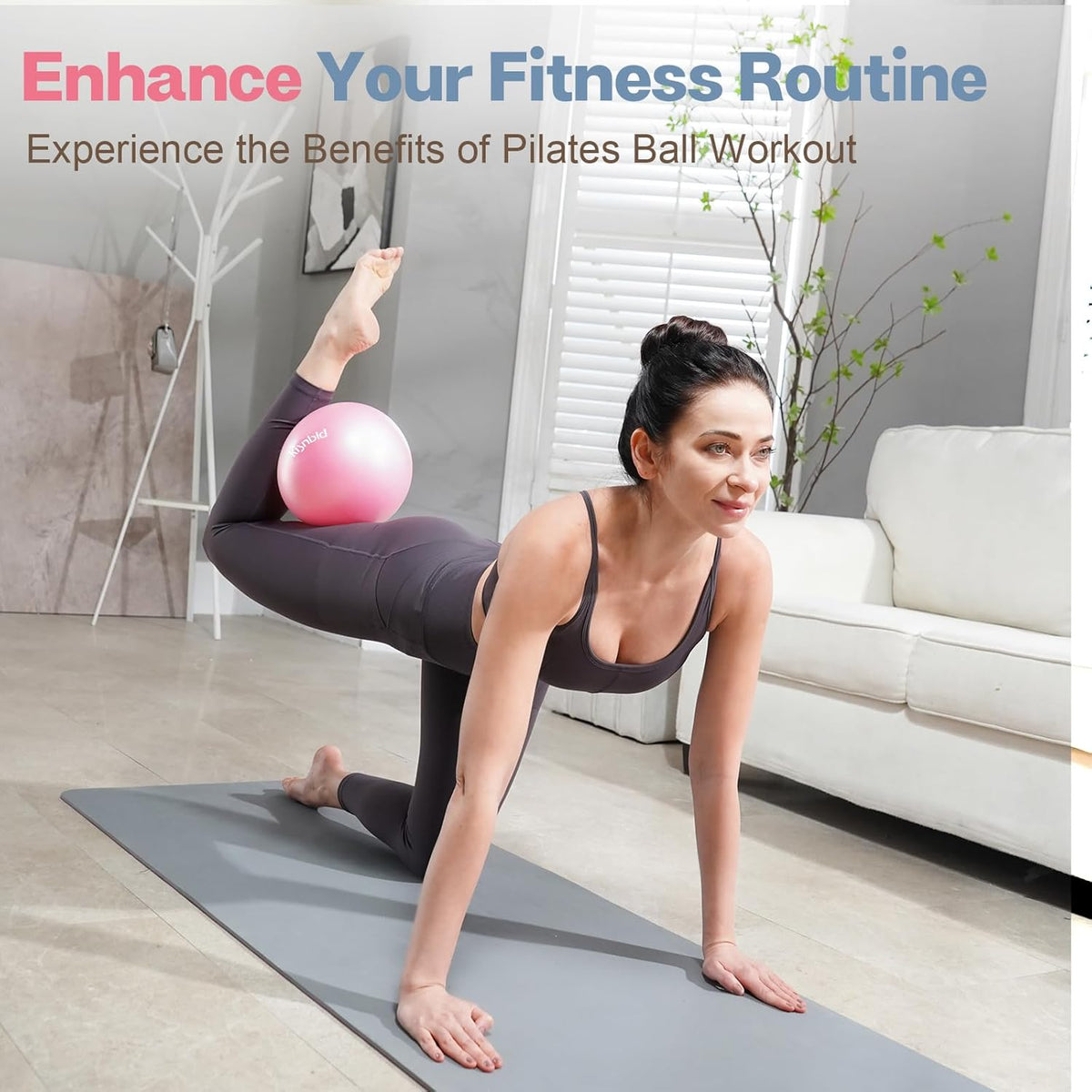 kisnbld 9 Inch Pilates Ball, Small Exercise Ball for Core &Physical Therapy
