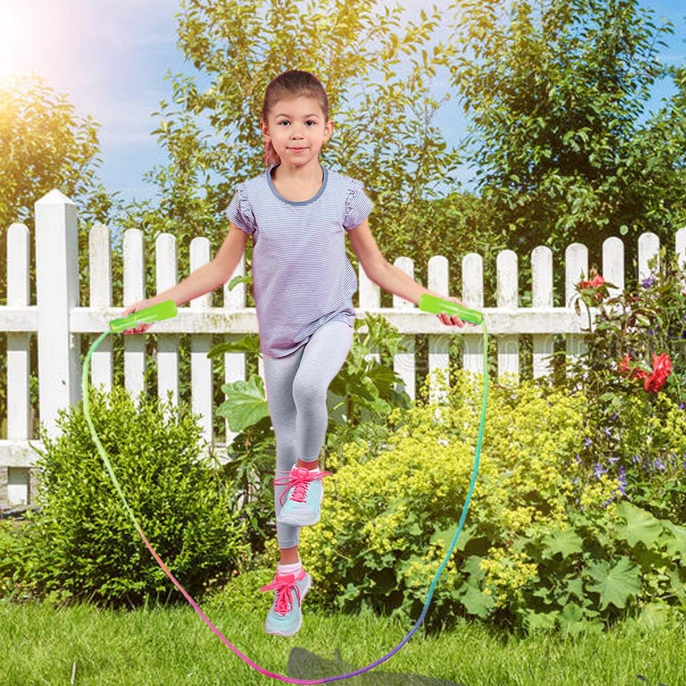 10 Pcs Rainbow Jump Rope for Kids,Skipping Ropes Bulk for Girls Boys