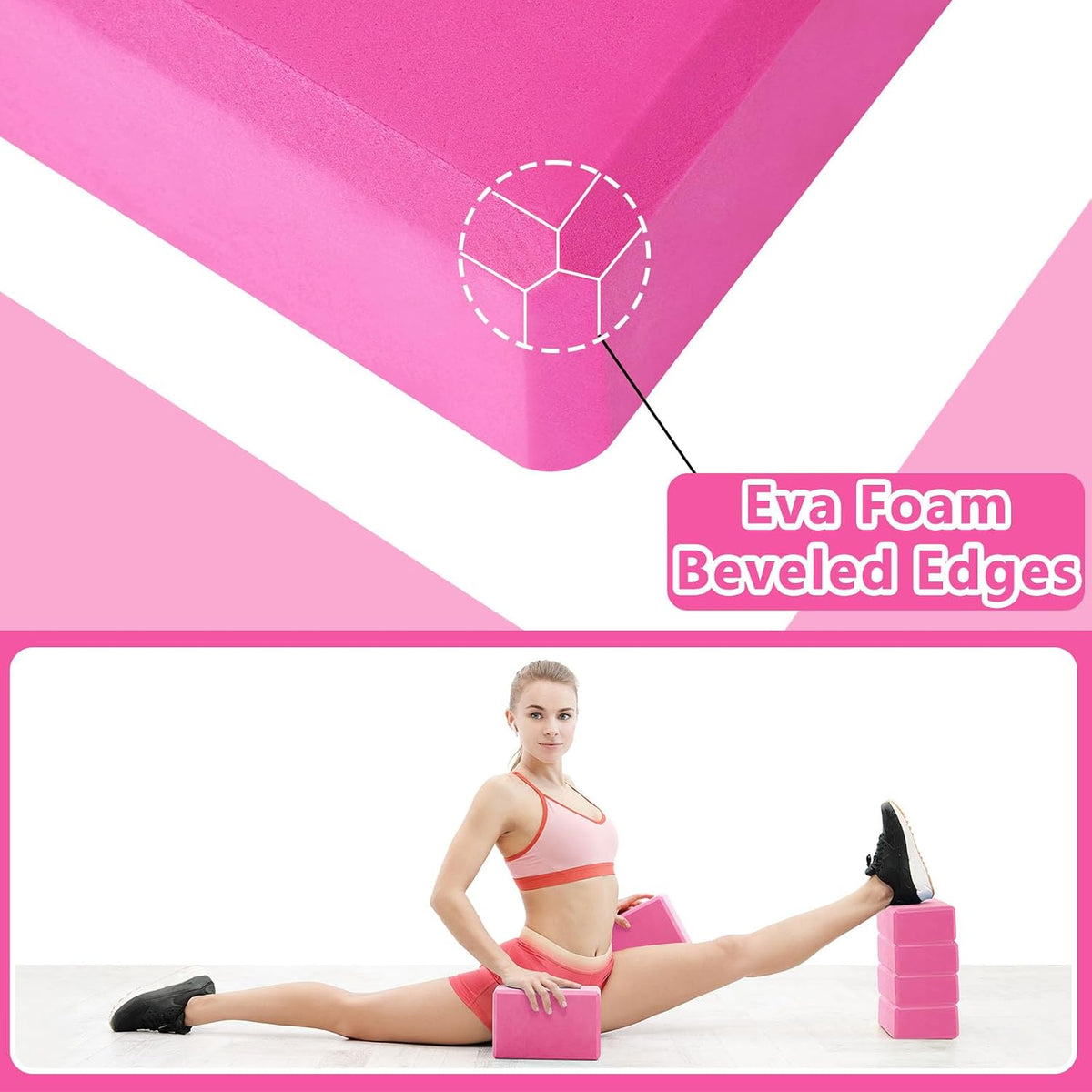 Honoson 20 Pcs Foam Yoga Blocks Bulk 9x6x3'' High Density