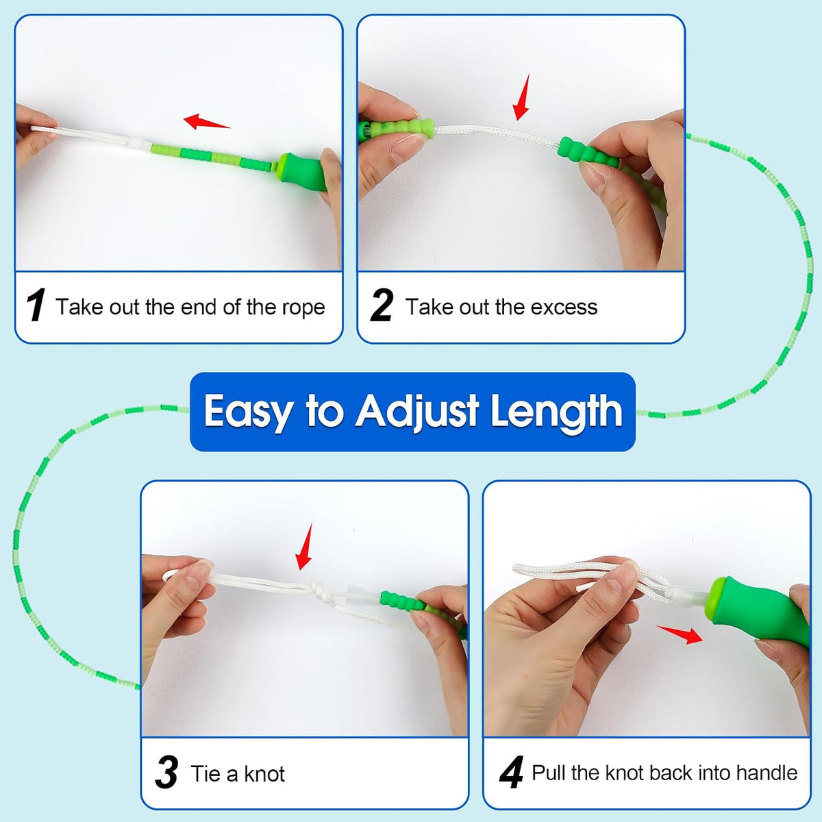 Jump Rope for Kids, 9 Ft Adjustable Jump Ropes for 4 5 6 7 8 10 12, Segmented Soft Beaded Jumping Rope Age 8-12, Tangle Free Skipping Rope for Women Man Fitness Weight Loss