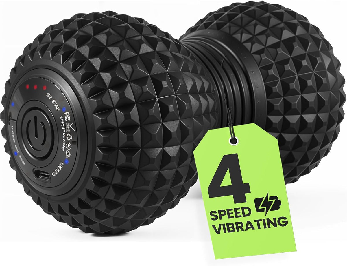 Peanut Massage Ball, Vibrating Muscle Roller for Back & Spine