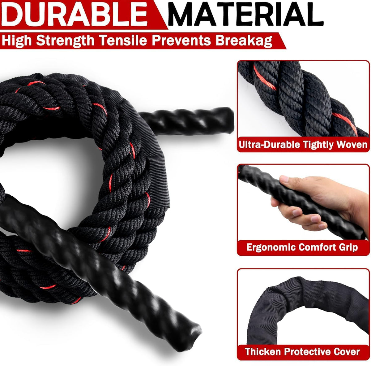 Weighted Jump Rope for Men Women, 1.5lb 2.8lb Jumping Ropes for Fitness