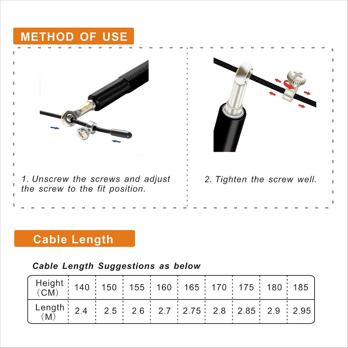 Speed Jump Rope: Steel-Coated Rope, Aluminum Anti-Skip Handle for Fitness