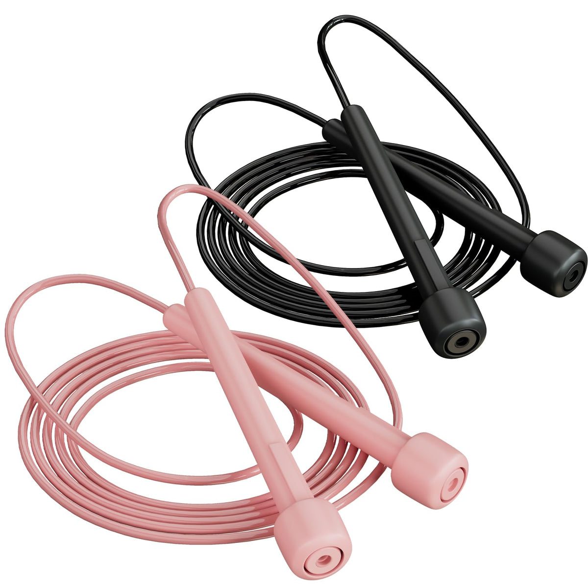 2 Pack Jump Rope for Fitness, Speed Rope Skipping Rope for Men and Women, Jumping Rope for Workout, Tangle-Free PVC Long Jump Rope Set, Adjustable Exercise Jumping Rope Boxing for Adult