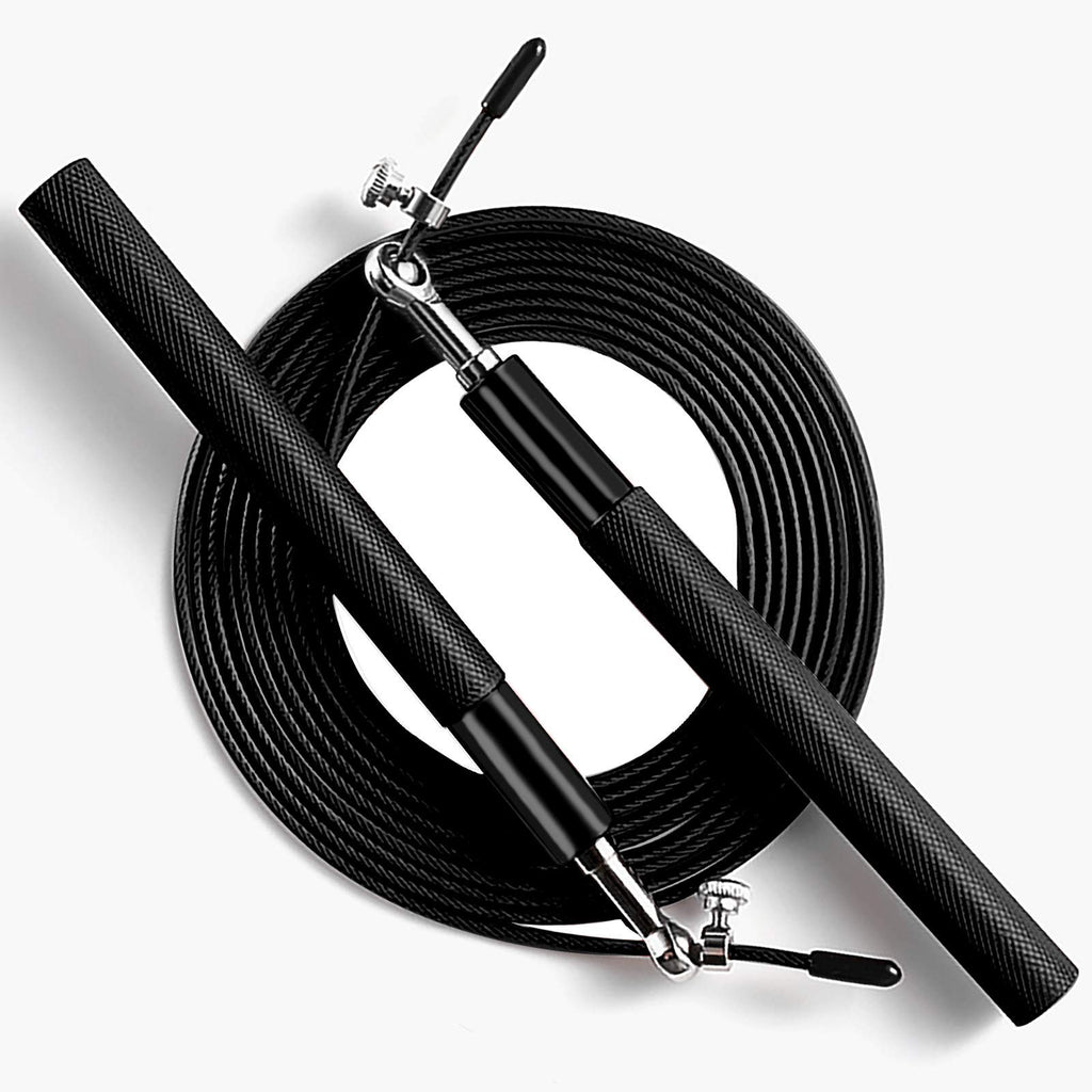 Speed Jump Rope: Steel-Coated Rope, Aluminum Anti-Skip Handle for Fitness