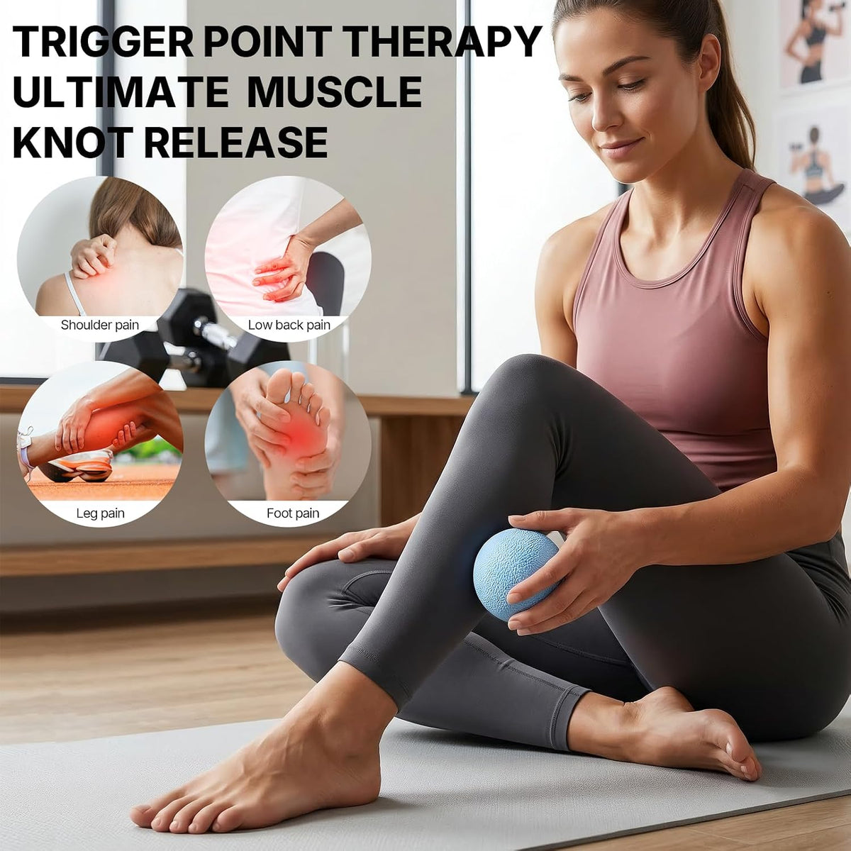5BILLION FITNESS 2 Pack Massage Lacrosse Ball Set Deep Tissue Massage Balls