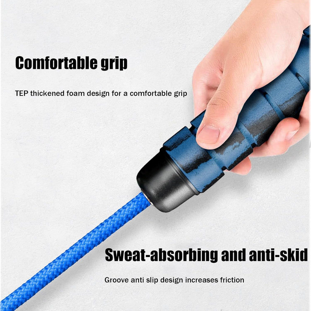 16 FT Long Jump Rope for Kids Adults,Double Dutch Jump Rope,Adjustable Skipping Ropes with High-strength Nylon Braided Rope Core,360°Rotation Not Entangled,Long Enough for 2-4 Jumpers.Blue